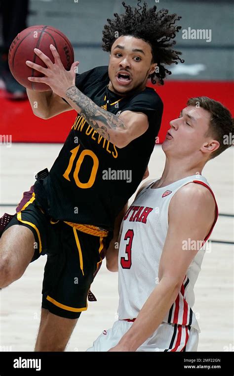 Arizona State Guard Jaelen House 10 Goes To The Basket As Utah Guard