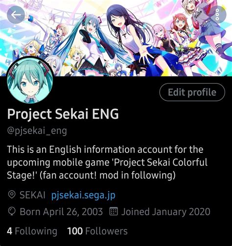 Project Sekai Eng Unofficial On Twitter Followers In Minutes