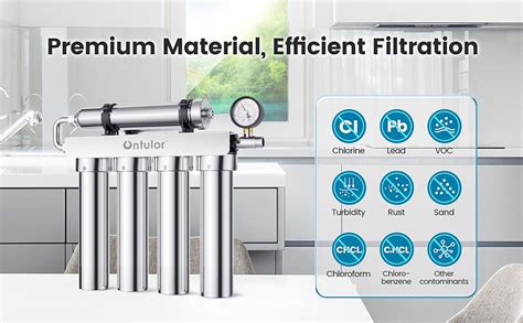 Ontulor Under Sink Water Filter System Stainless Steel Filtration