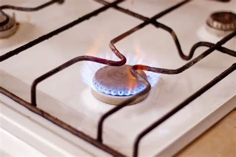 Burning Gas On Kitchen Gas Stove Stock Image Everypixel