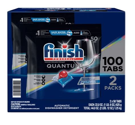 100 Ct Finish Quantum Powerball Dishwasher Detergent Tablets