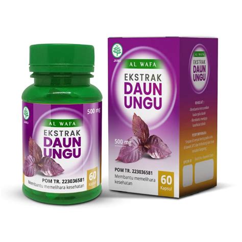 Jual Kapsul Daun Unggu Al Wafa Kapsul Extrak Daun Ungu Shopee