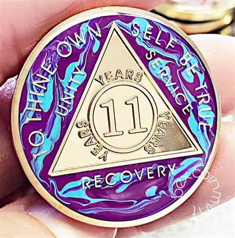 Aa Coins For Sobriety Golden Marble Sobriety Inspired By Bex