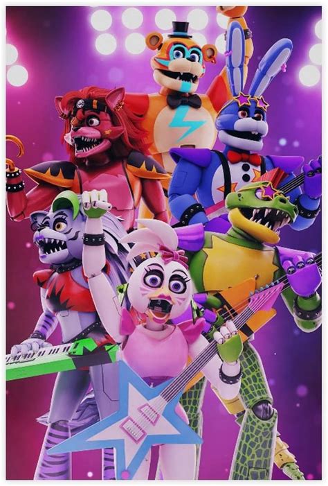 Hjty Poster Sur Toile Fnaf Security Breach Band D Coration Murale