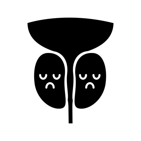 Sad Prostate Gland Glyph Icon Mens Health Male Reproductive System