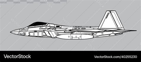 Lockheed martin f-22 raptor stealth fighter Vector Image