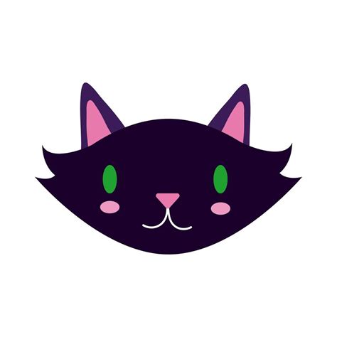 Halloween Cat Black Head Flat Style Icon 2599480 Vector Art At Vecteezy