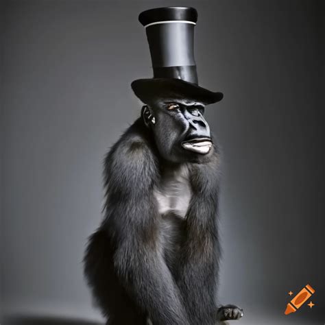 Stylish Gorilla Wearing A Top Hat On Craiyon