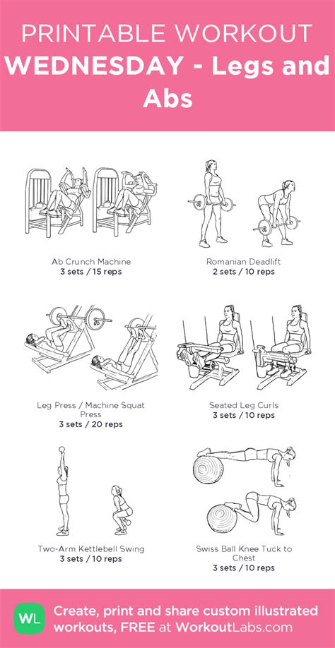 Wednesday Legs And Abs Gym Workout Plan For Women Gym Workout Guide Workout Plan Gym