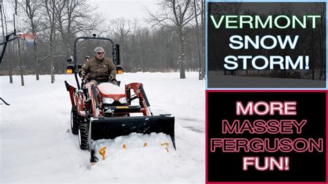 Snow Removal With Bucket And Snow Edge Massey Ferguson Sub Compact Tractor Youtube