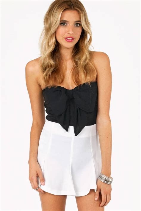 Bow Front Bodysuit In Black 18 Tobi Us