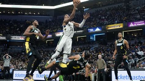 Giannis Antetokounmpo Scores 54 Points But Haliburton Pacers Rally For 126 124 Win Over Bucks