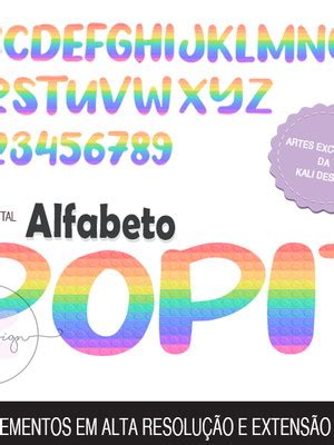 Kit Digital Alfabeto Popit Compre Produtos Personalizados No Elo7