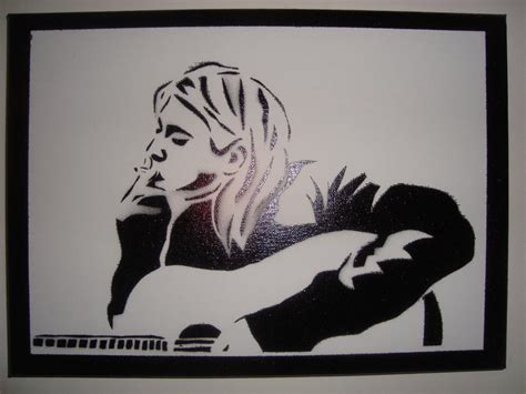 Kurt Cobain Stencil By Strawberrystencil On Deviantart