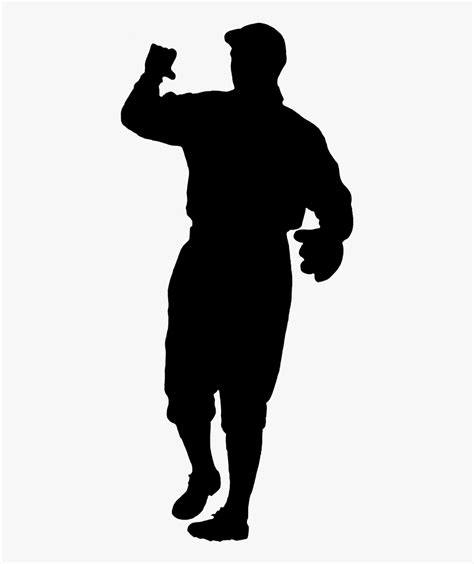 Silhouette Baseball Player Baseball Standing Player Png Transparent