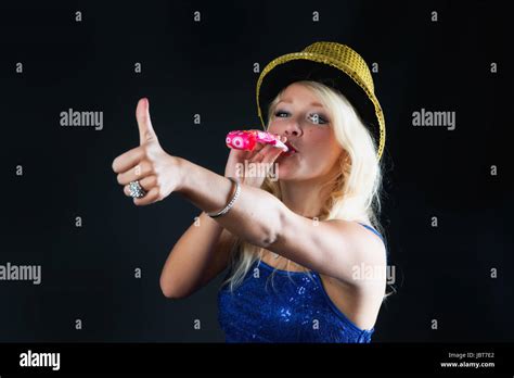 Blonde Woman Dancing Stock Photo Alamy