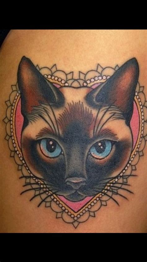 Siamese Cat Tattoo Cat Portrait Tattoos Cat Face Tattoos Siamese