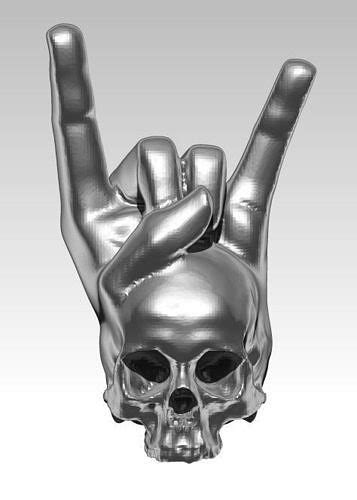 Rock And Roll Skull Pendant Hand Gesture Symbol Jewel 3d Model 3d Printable Cgtrader