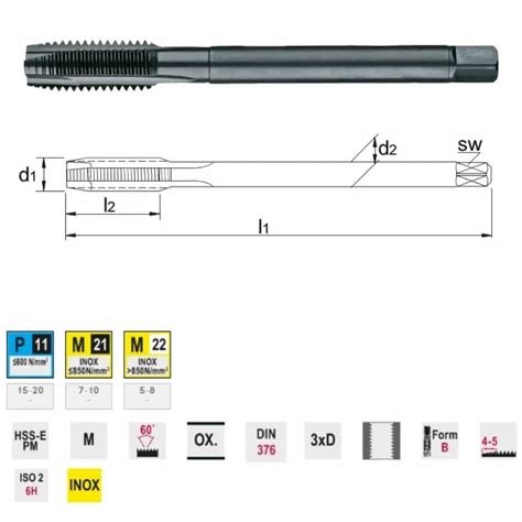 Phantom Hss E Pm Machinetap Din Metrisch Stoomontlaten Rvs Voor