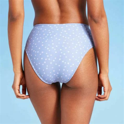 Juniors Cinch Front High Leg High Waist Bikini Bottom Xhilaration Blue