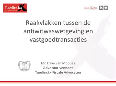 Raakvlakken Tussen Antiwitwas En Vastgoedtransacties PPT