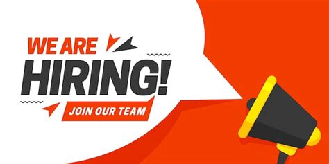 Premium Vector Megaphone With Speech Bubble And We Are Hiring Join