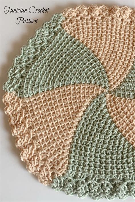 Tunisian Crochet Dishcloth Pattern With Photo Tutorial Etsy