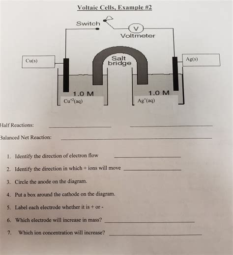 Solved Voltaic Cells Example 2 Switch Voltmeter Salt