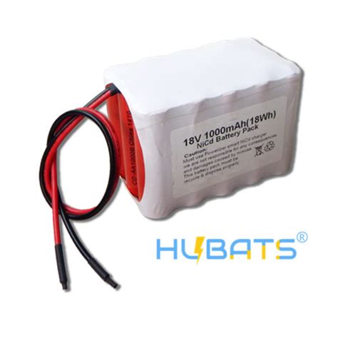 Nickel Cadmium AA 1000mAh 18v Rechargeable Battery Pack Hubats