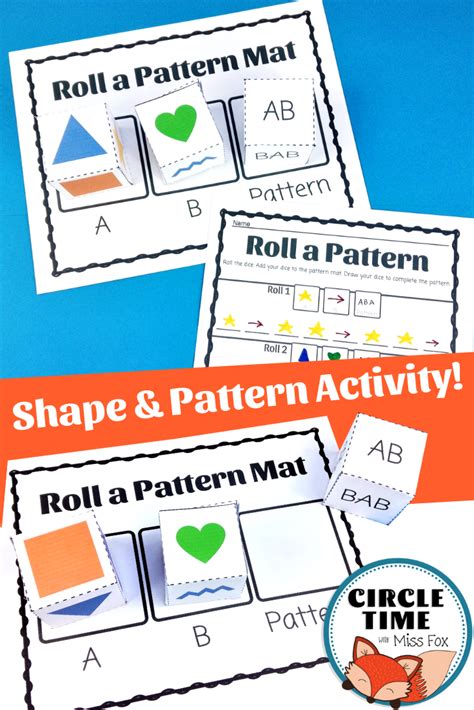 Shape And Pattern Activity For 1st And 2nd Grade Use Picture Dice To