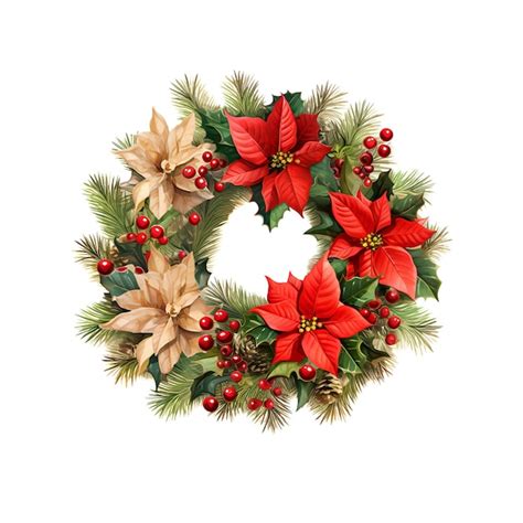 Premium Psd Cristamas Crown Of Flowers Icon Image
