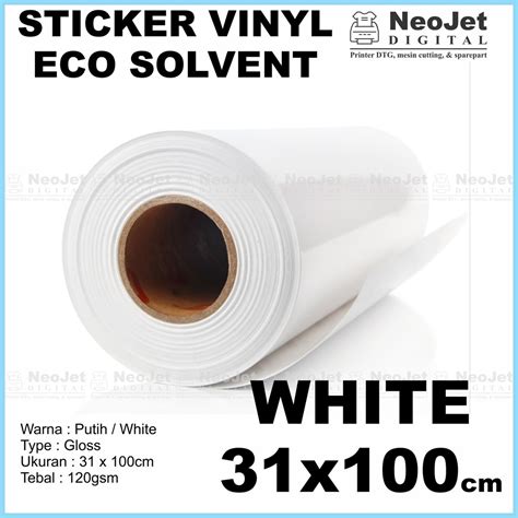 Jual Sample Sticker Vinyl White Putih Transparan PVC ECO SOLVENT