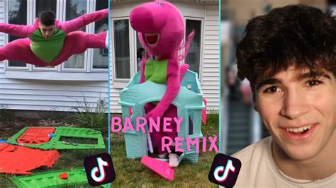 Reacting To My Craziest Barney Remix Dance Tiktok Videos Youtube