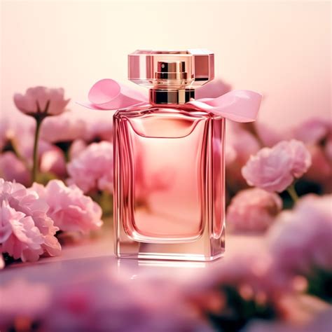 Premium AI Image | Luxurious floral scent fragrance bottle and pink ...