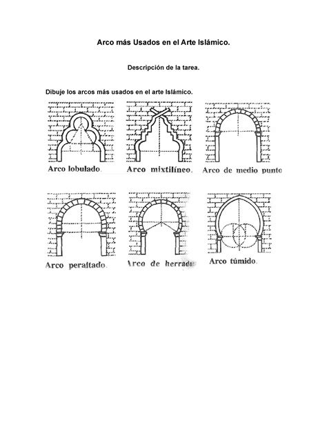 Arco más Usados en el Arte Islámico Descripción de la tarea Dibuje