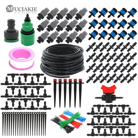 MUCIAKIE 50M 5M Micro Drip Irrigation System Garden Plant Watering Kit