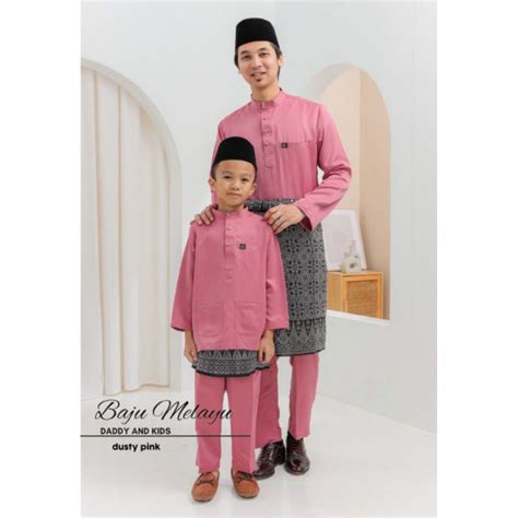 DUSTY PINK BAJU MELAYU 2024 Baju Melayu Moden Regular Fit Slim