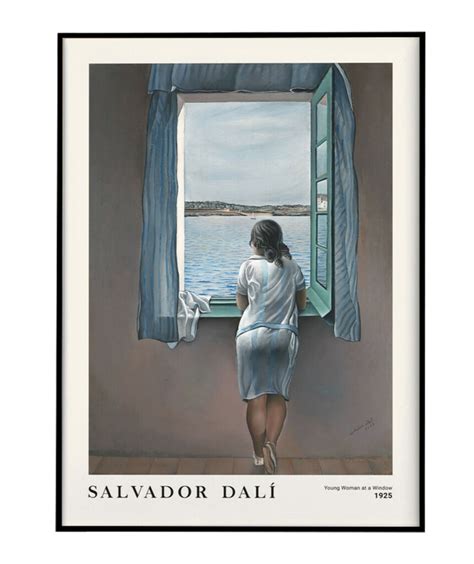 Quadro Pintura Salvador Dalí Mulher na Janela