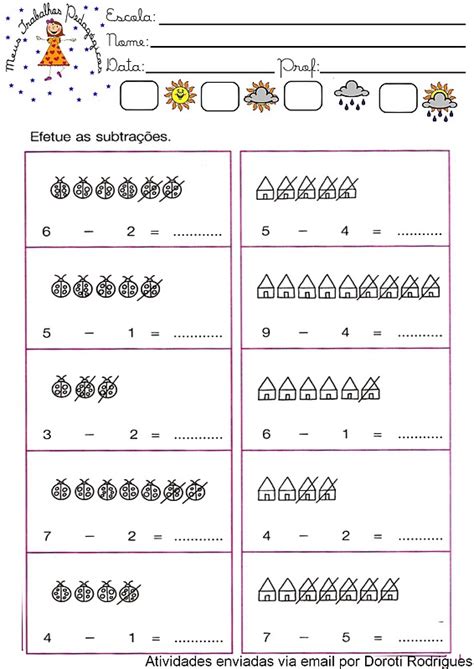 Atividades De Subtra O Problemas Matem Ticos Lindas Atividades De