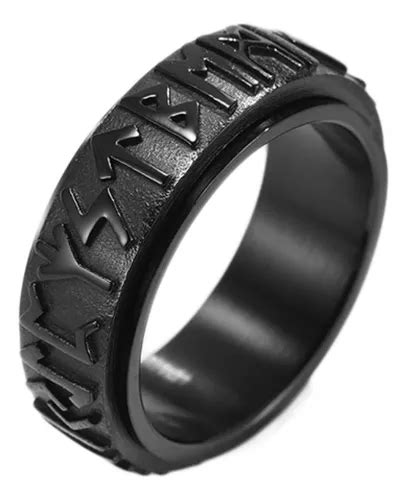 Anillo Nordico Vikingo Runas Acero Inoxidable Titanio A Env O Gratis