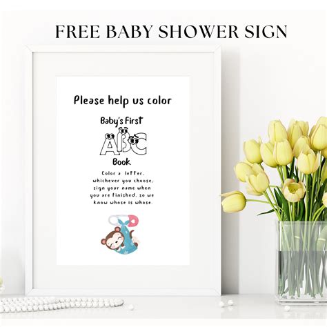 Baby Shower Printable Coloring Book Alphabet Book Storybook First