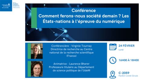 Conférence Comment ferons nous société demain Les États nations à l