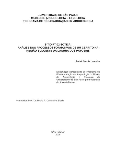 Pdf Universidade De SÃo Paulo Museu De Arqueologia E Brcp063927