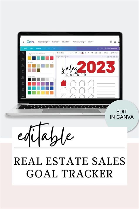 Real Estate Goal Chart Template Real Estate Goal Tracker Etsy Goal