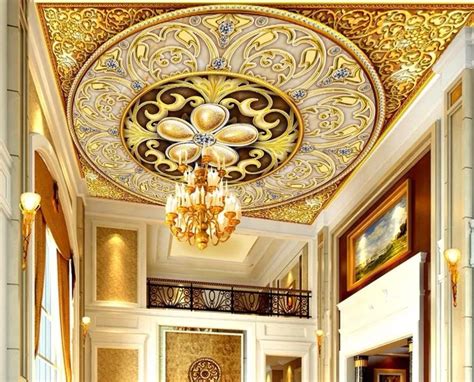 D Ceiling Wallpaper High Quality Luxurious Large Wallpapers For Living