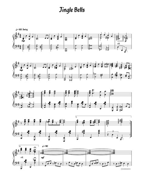 Jingle Bells Jazz Improv Sheet Music For Piano Solo