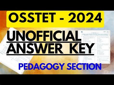 Osstet Ii Unofficial Answer Keys Ii Osstet Answer Keys Ii Pedagogy