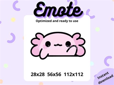 Animated Bongo Axolotl Pink Emote Twitch Discord Cute Kawaii Etsy