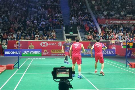 Foto Hasil Indonesia Open 2024 Diwarnai Lempar Raket Ahsan Hendra