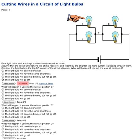 Solved Four Light Bulbs And A Voltage Source Are Connected